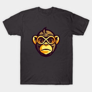 Cheerful Monkey: A Lively Cartoon Illustration T-Shirt